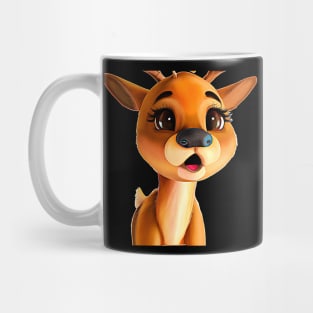 AI Art Cute Girl Reindeer Abstract Expressionism Effect Mug